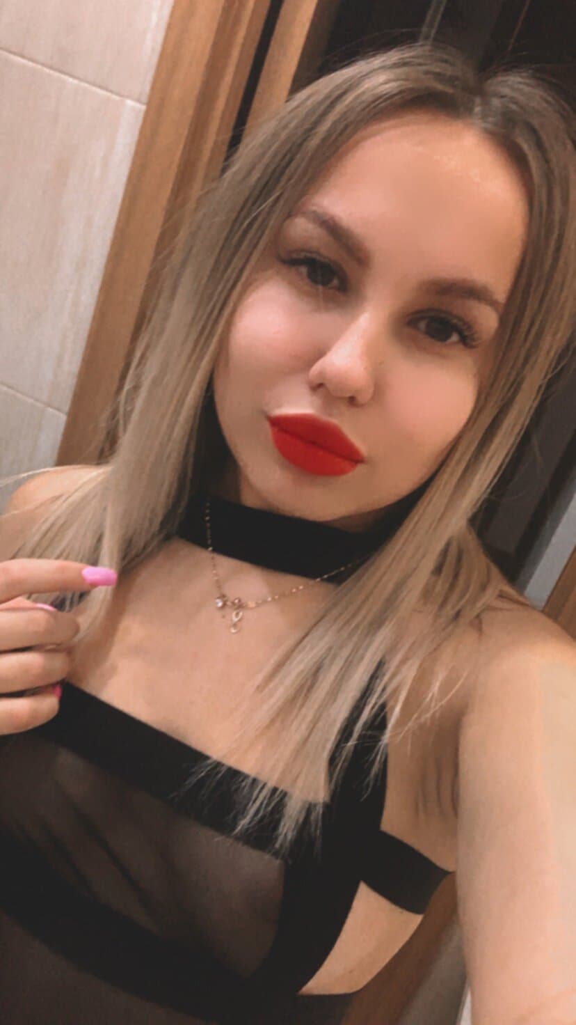 Horny slut in sexy black lingerie