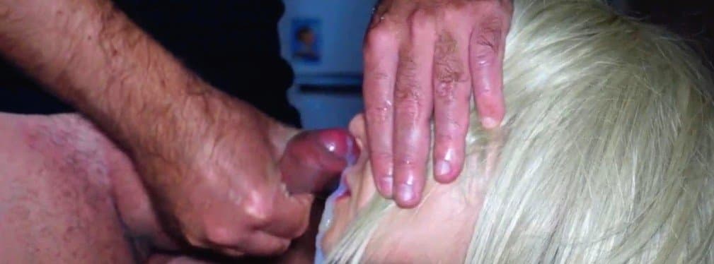 Christine sucking Strangers  Cum Out of His Balls and swallows Chrome~2