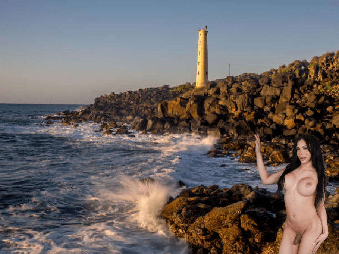 Beautiful Transwoman Eve Big Cock Solo At Ninini Point Lighthouse