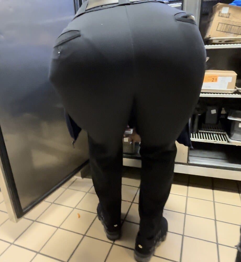 Click to view full size closeups of my big booty ebony milf managers bending over for me
