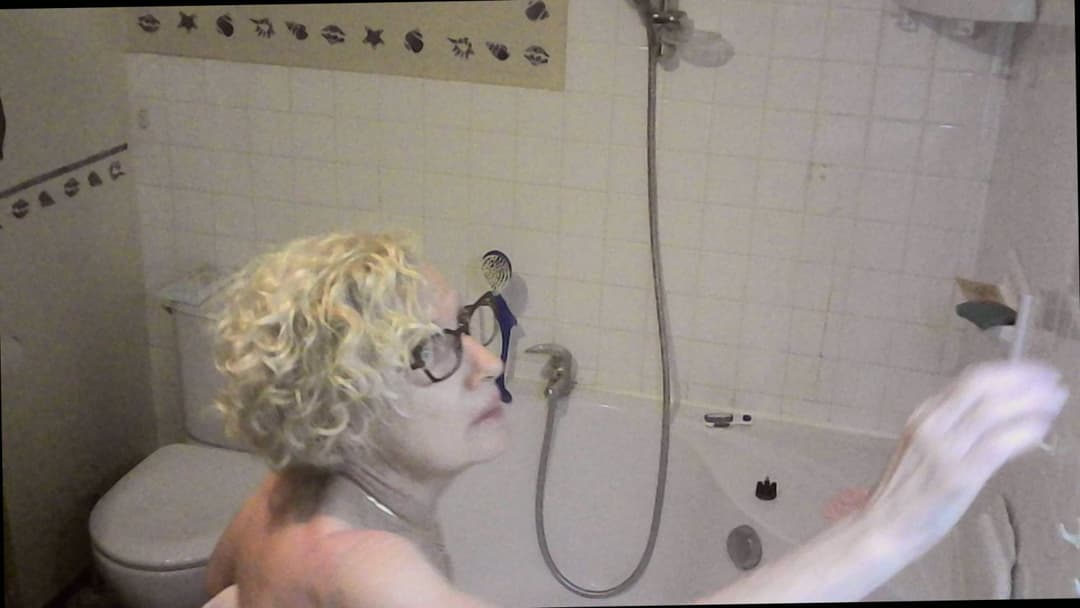 Two hidden cams on Nurse Solange cleaning her pussy