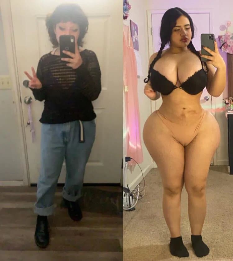 18 yr old bimbofied herself with insane BBL and breast implants