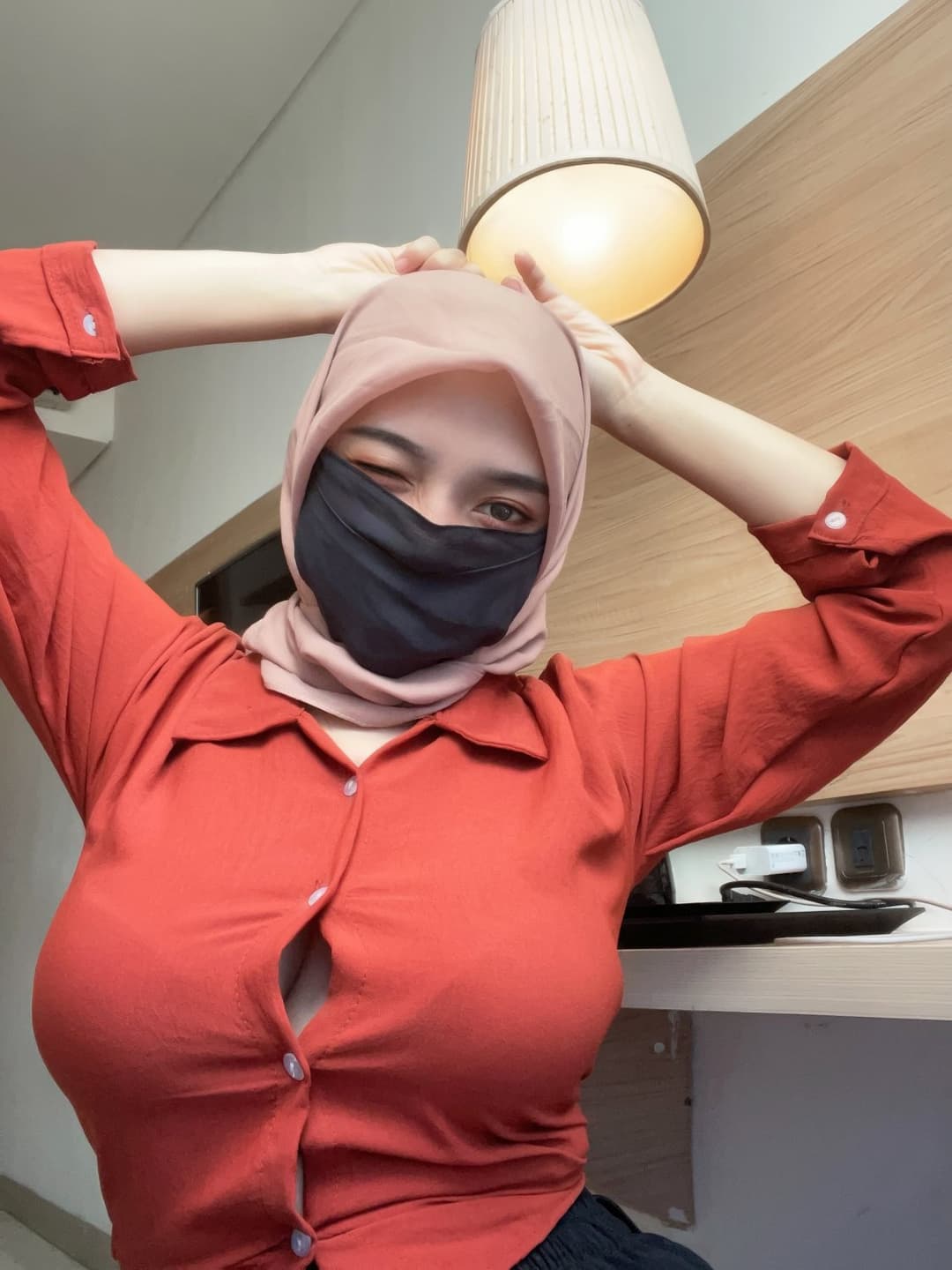 Big-breasted Young Hijab Malaysian