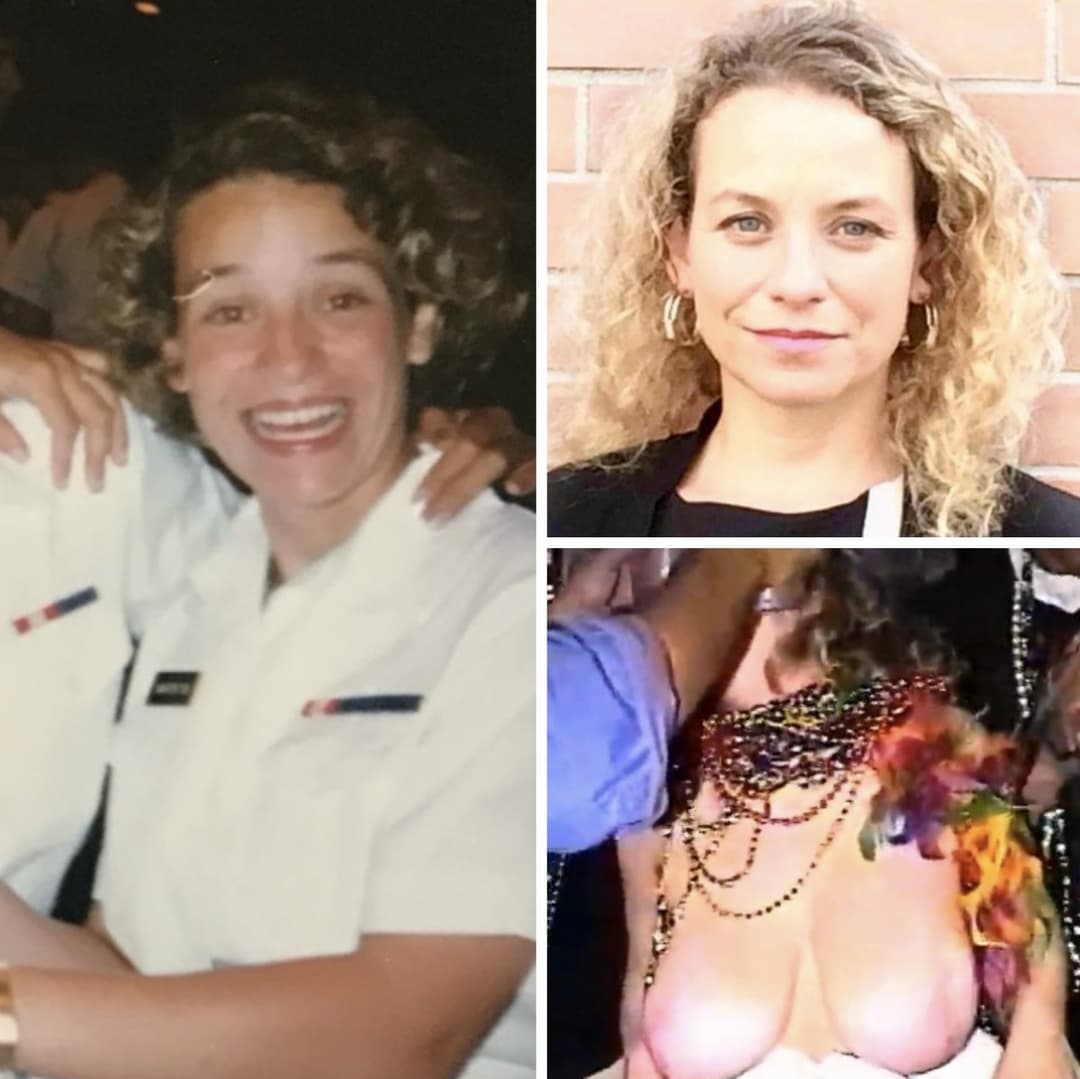 Don’t be fooled, this Navy vet has a killer rack which she lets out for a quick peek at Mardi Gras