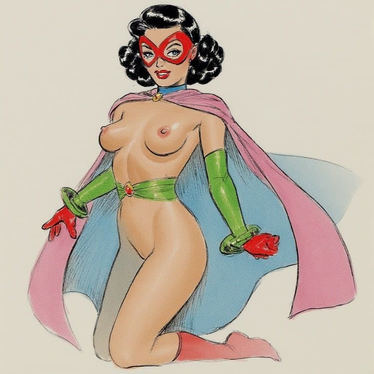 Vintage superhero pinup