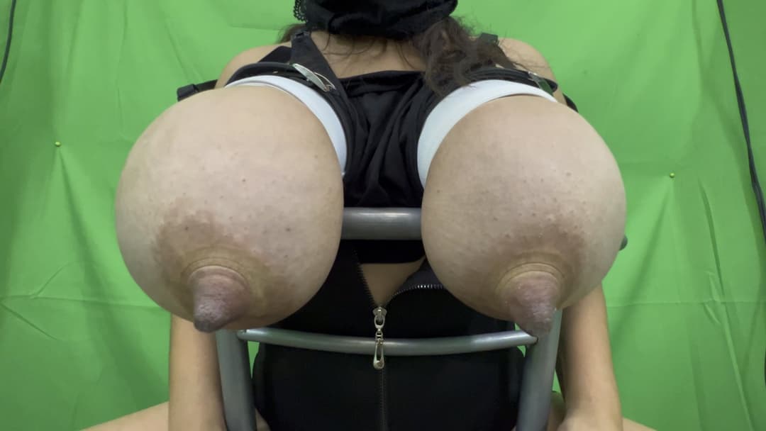 Hucow drinks her milk from goat milk machine