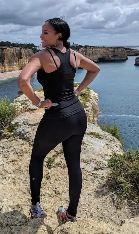 Sexy slut black wife has a hot mom bod.  She smiles as she waits for your hot load facial