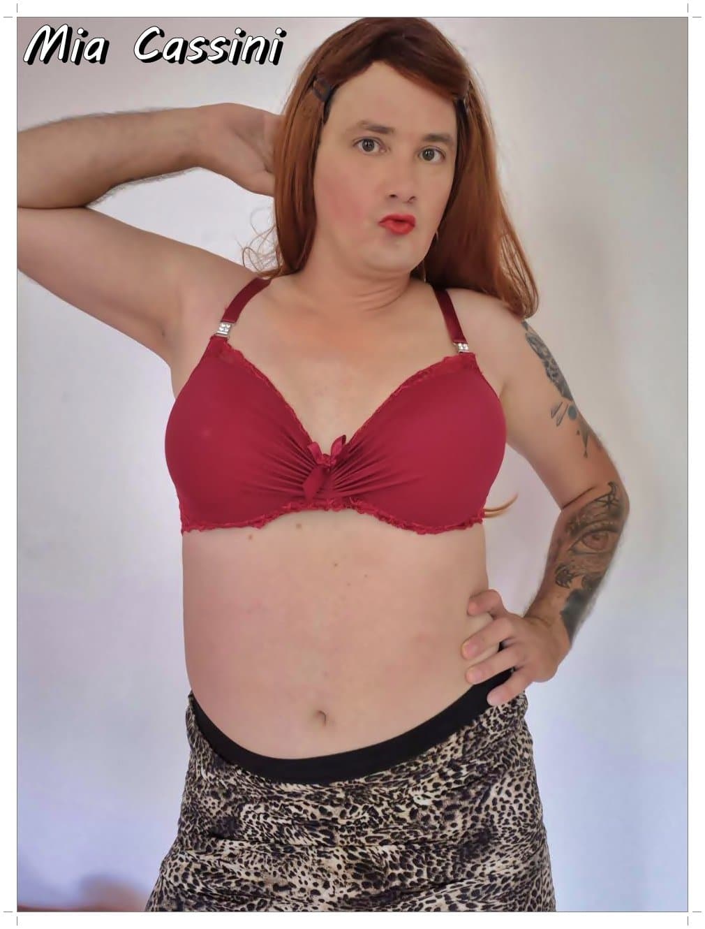 Red Lingerie and Miniskirt