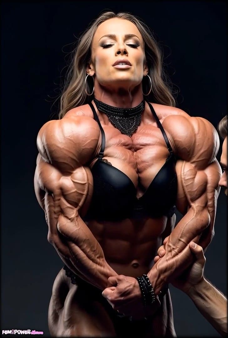 Muscle worship makes her hypertrophic masses get bigger and harder, like an erection