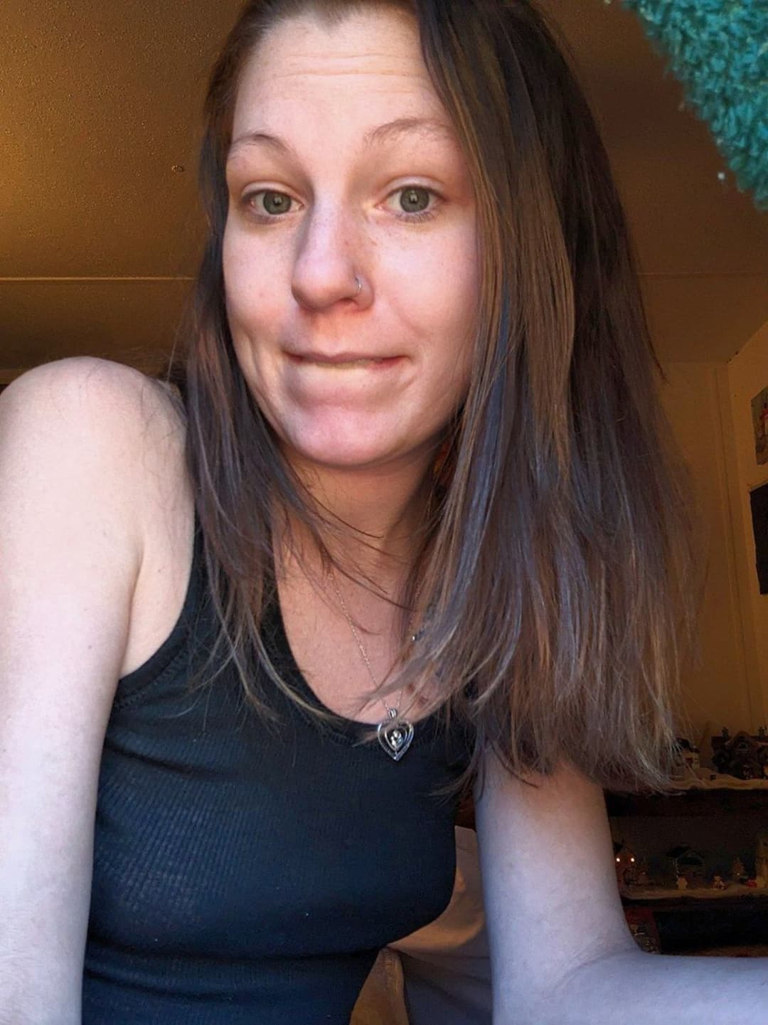 Click to view full size Sabrina has small saggy tits and a huge ugly pussy