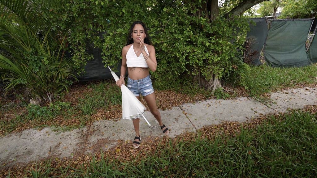 Cute sexy Latina petite with a bubble butt and big tits fucked in a mini bus