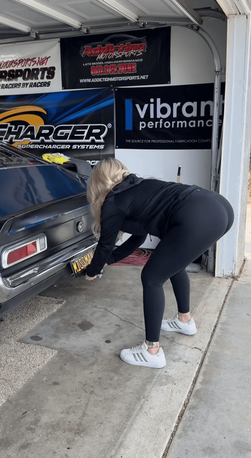 Beautiful thick blonde mechanic slut