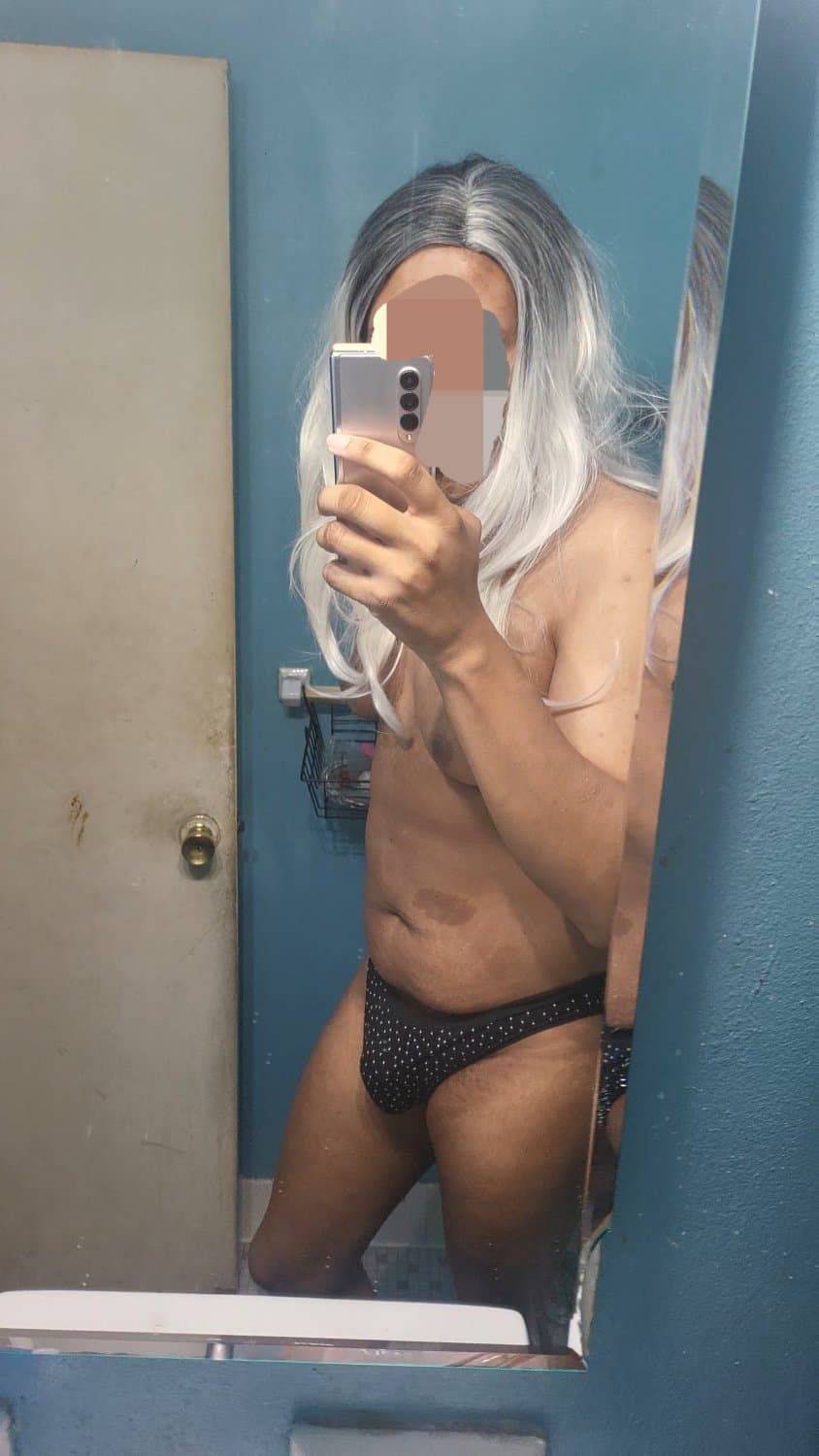 Ebony Crossdresser Striptease