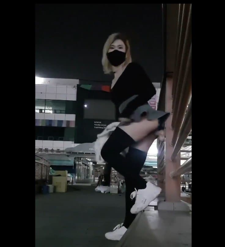 Shameless Asian CD having public fun