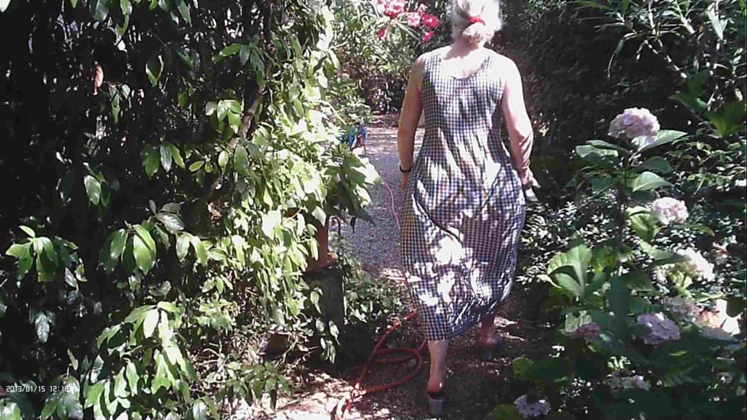 Delicious mature nurse Helen caught upskirt pantyless