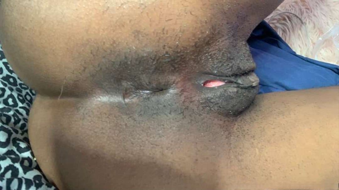 Hairy Conservative Ebony Pumps Ass With Toy