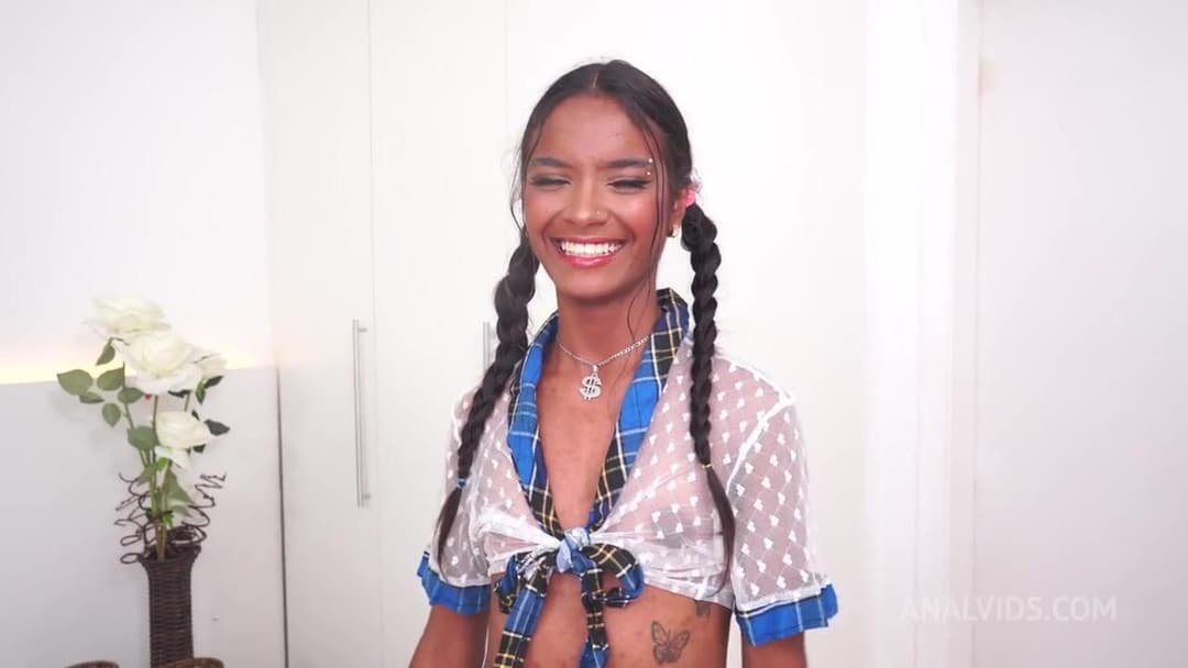 Tall Skinny Brazilian Teen Jasmine Santana. Gets Anal Fucked by Huge Cock