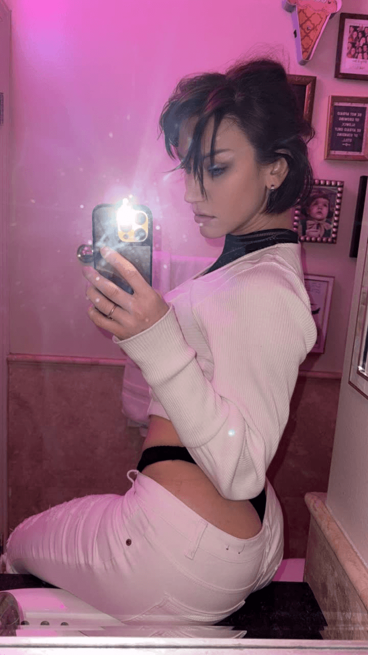 Hot white chick with black thong