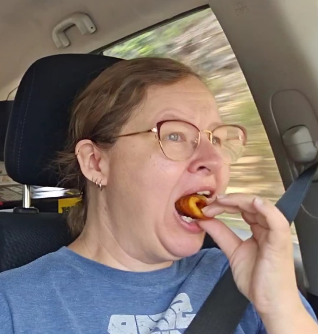 Click to view full size Fat Pig Amber Stuffing her fat face