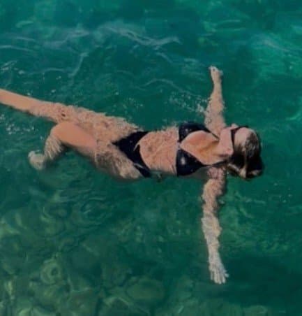 Blonde hair blue eyed curvy IRL Csenge likes to pose and show off her slutty full figured body