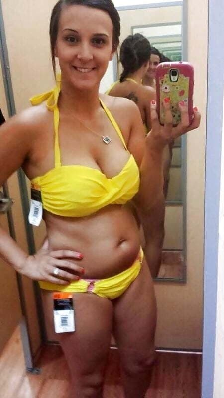 Brunette girlfriend with nice saggy tits