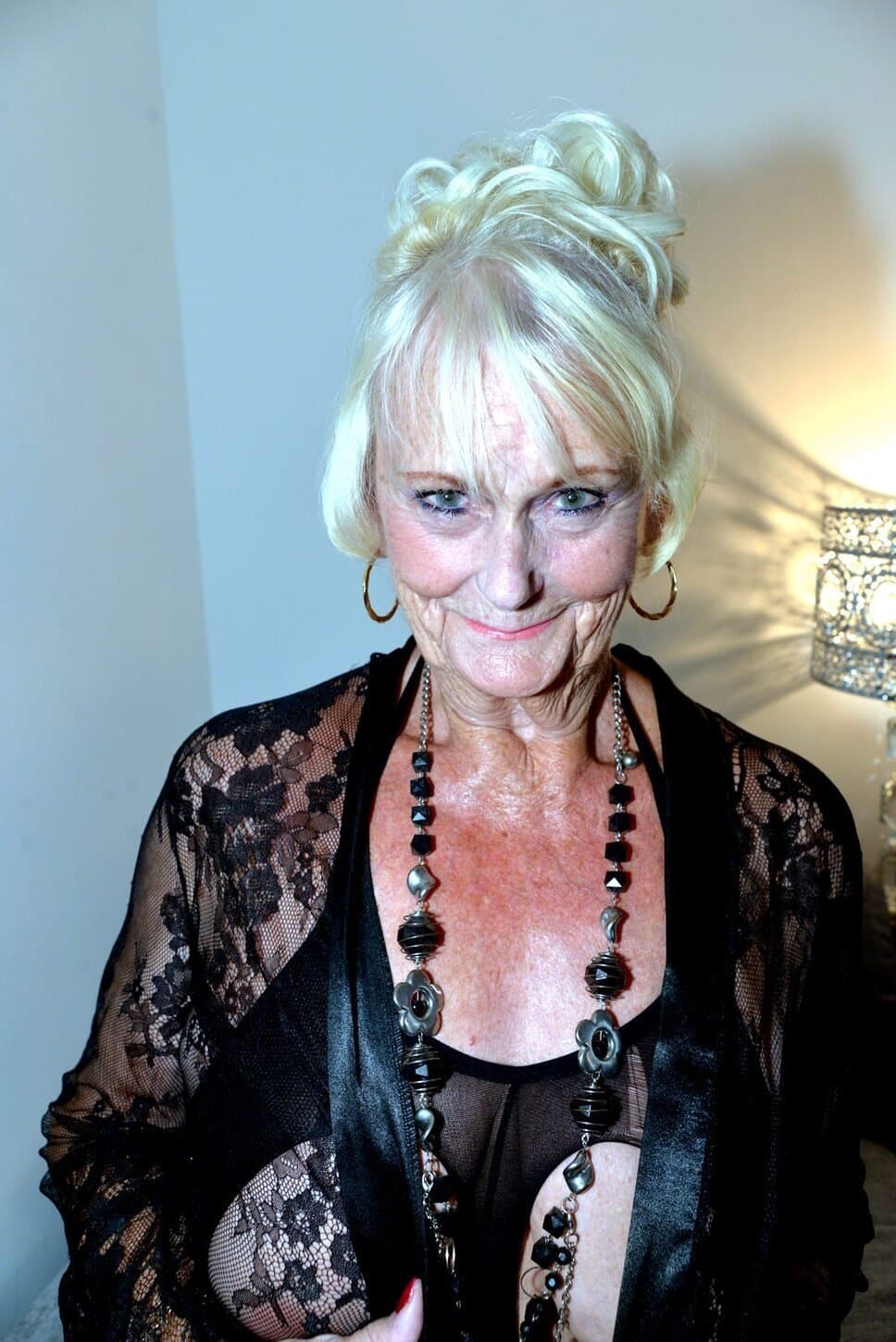 Sparkle Dressed in my open boob crutchless body suit