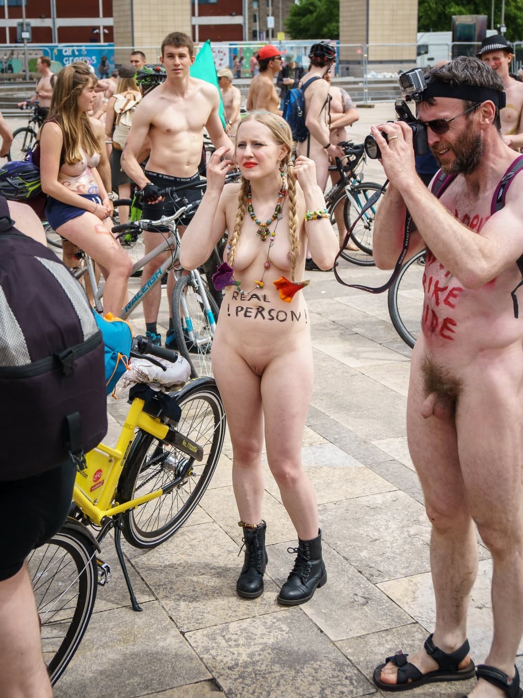 Naked Bike Ride - Cute Little Blonde