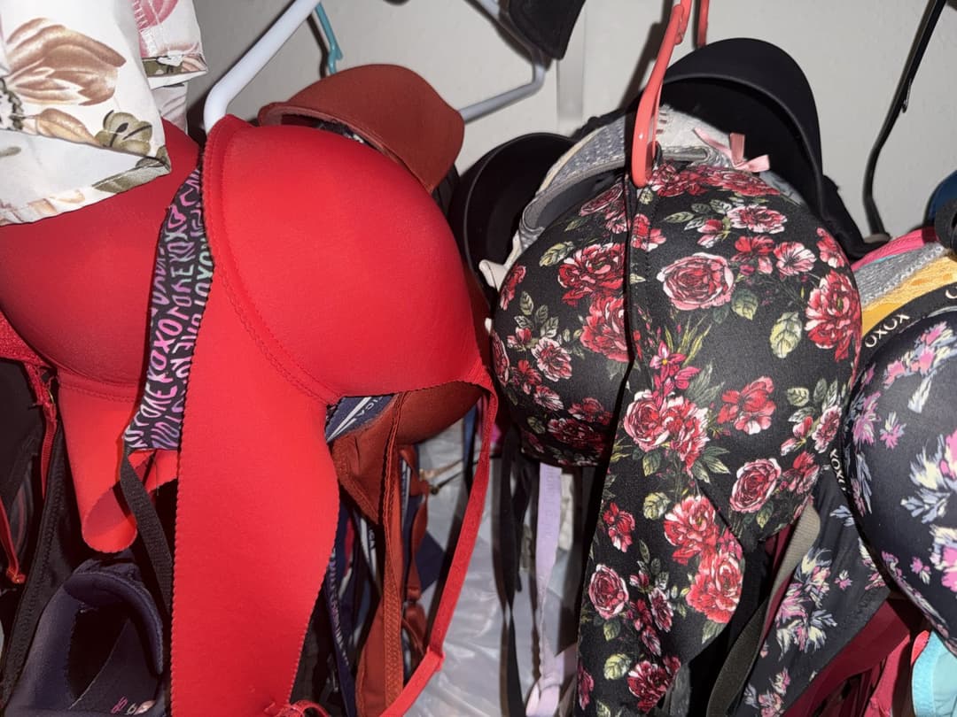 My latina mom’s bra collection and panties