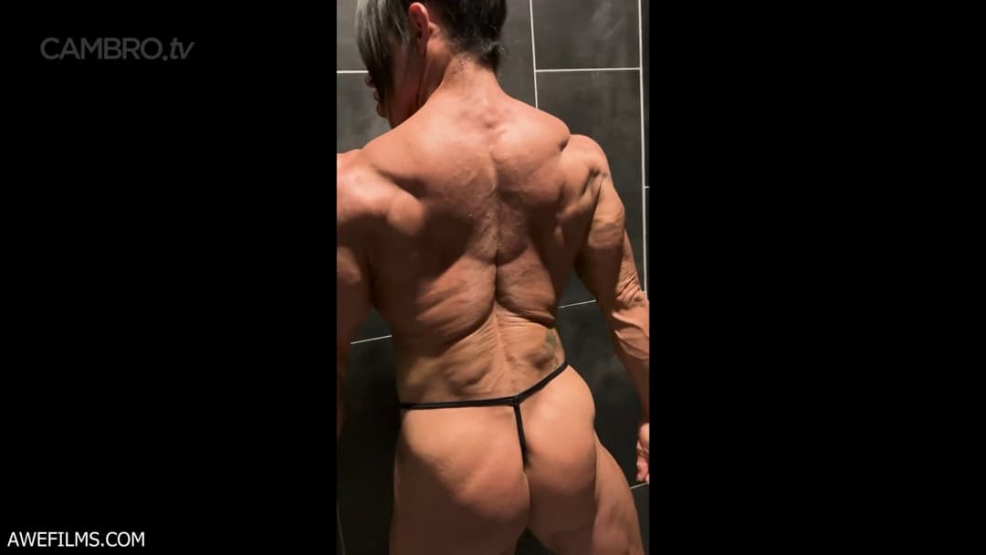 Mrs Priami naked bodybuilding show, an outrageous exhibition of hypertrophic muscles & veins