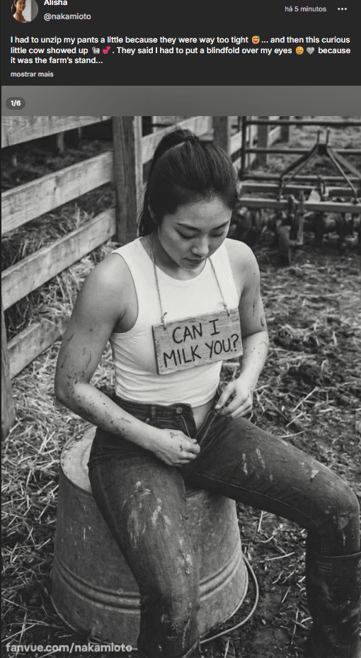 The stupid Japanese woman mistook the guy for a cow.