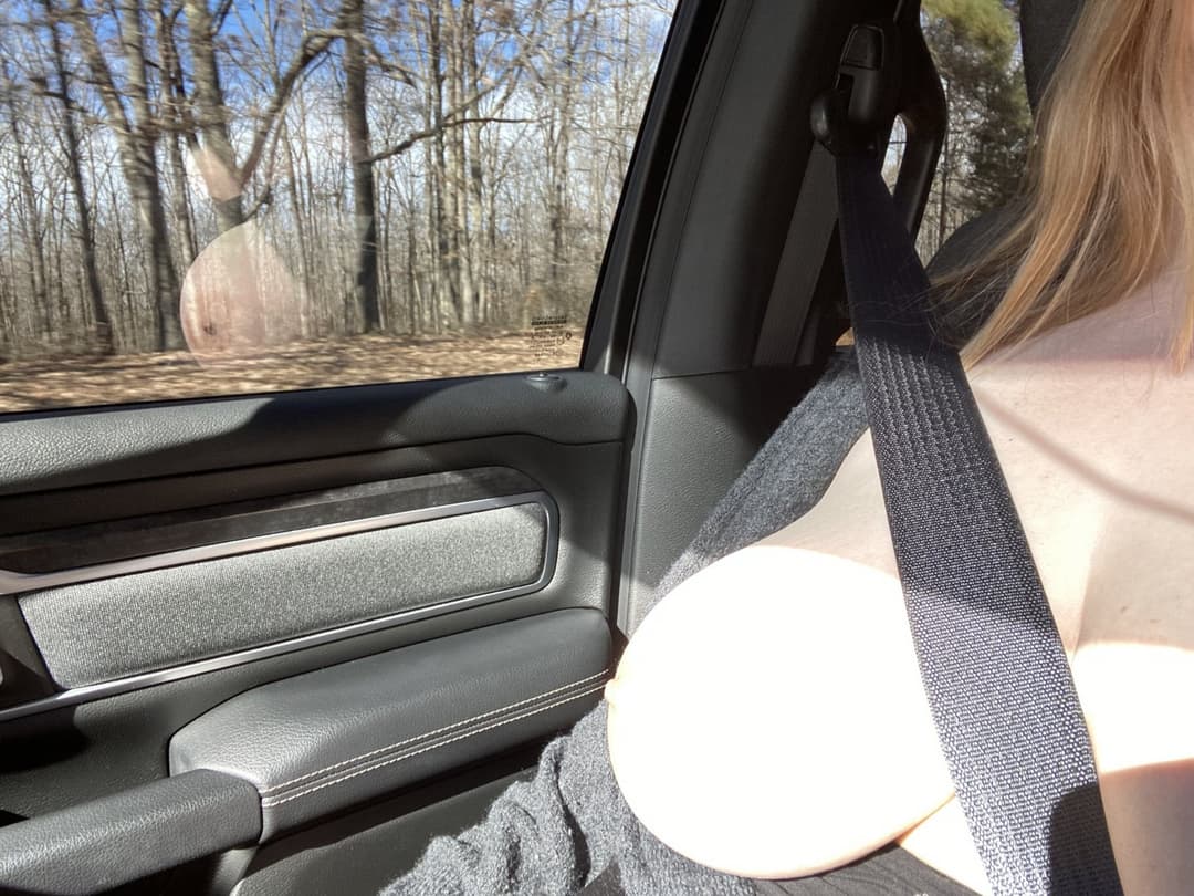 Horny curvy neighbor naked in the park