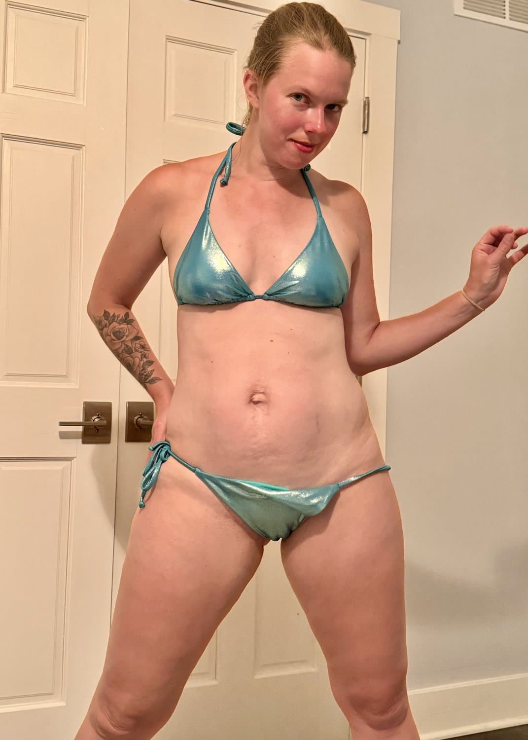 Amateur slut wife bikini strip