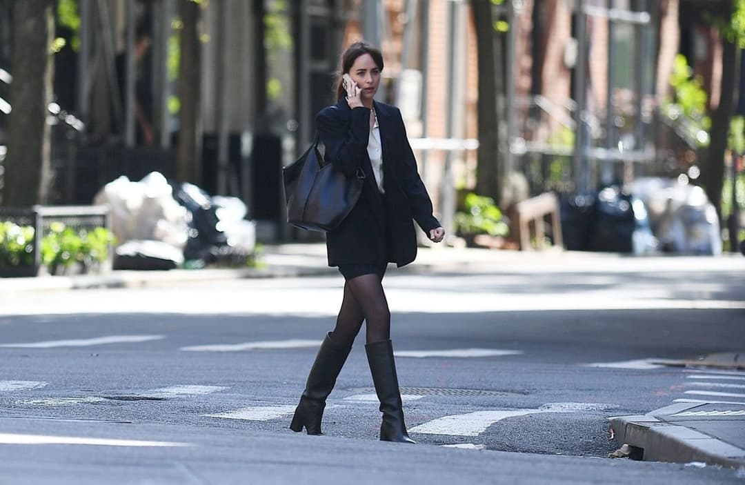 Dakota Johnson - Black Knee High Boots