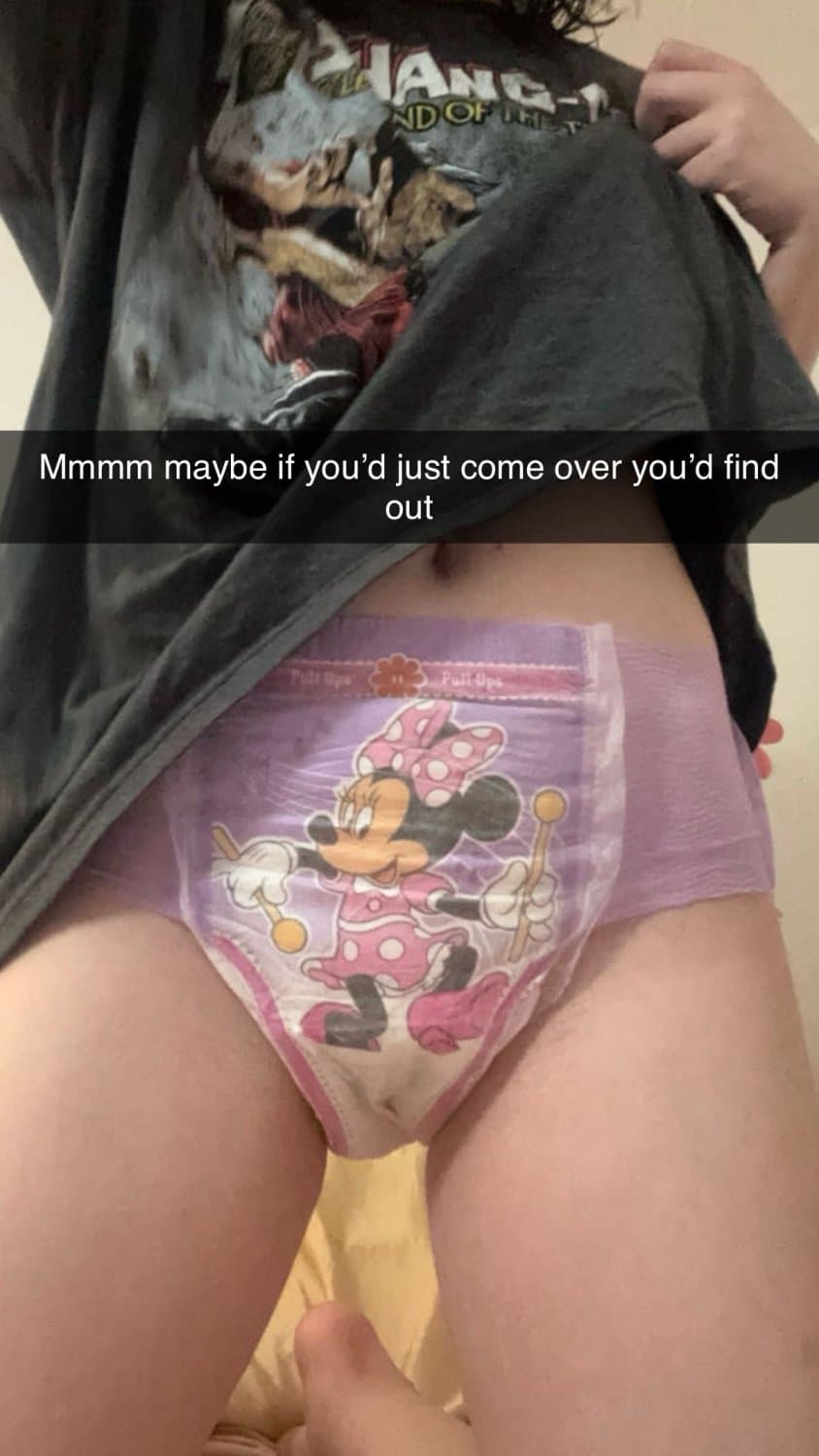 Hot strawberry blonde loves filling her diapers on Snapchat