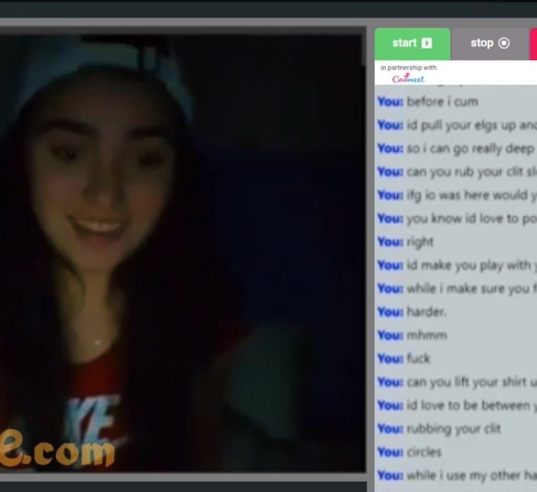 Hottie Omegle girl talking with stranger and caressing her pretty pussy