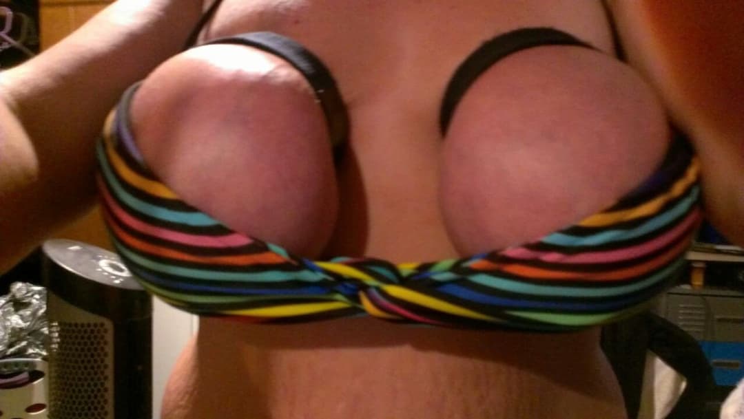 Click to view full size Huge Juggs Milking and Tied