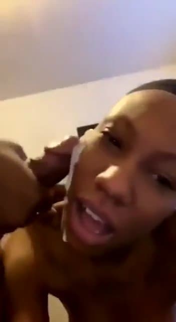 Slim Take Big Nut On Cheek