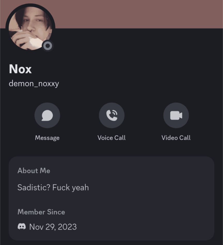 Lennox Dean Gunther, Femboy Webslut, Discord/Telegram demon_noxxy