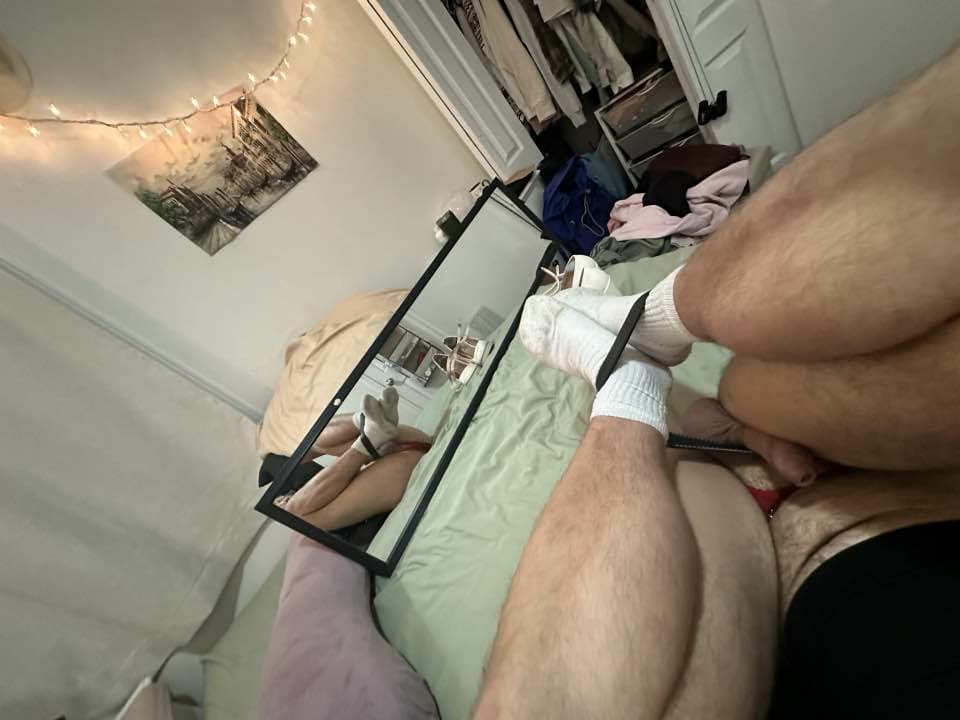 skinny fag-husband wearing wifes lingerie and gets horny from posing! CBT! kik: dammyxo