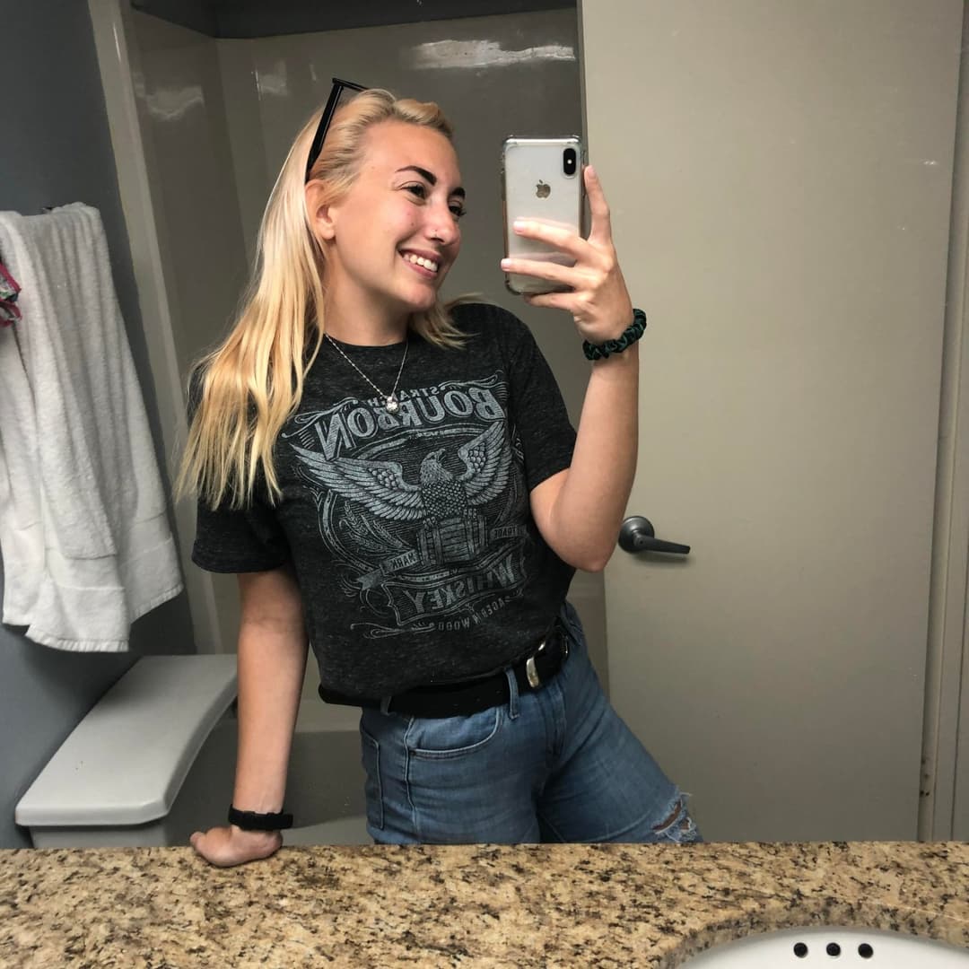 Cute Blonde is hiding KNOCKERS under her shirt! Her Big Tits caught me in surprise!