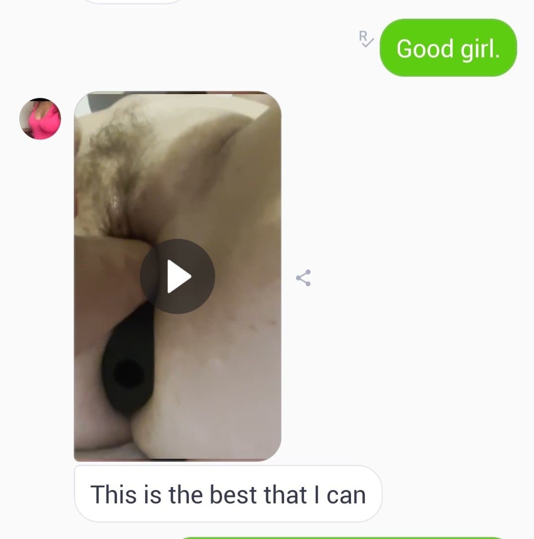 My pig, her plug is pushing her didlo out.