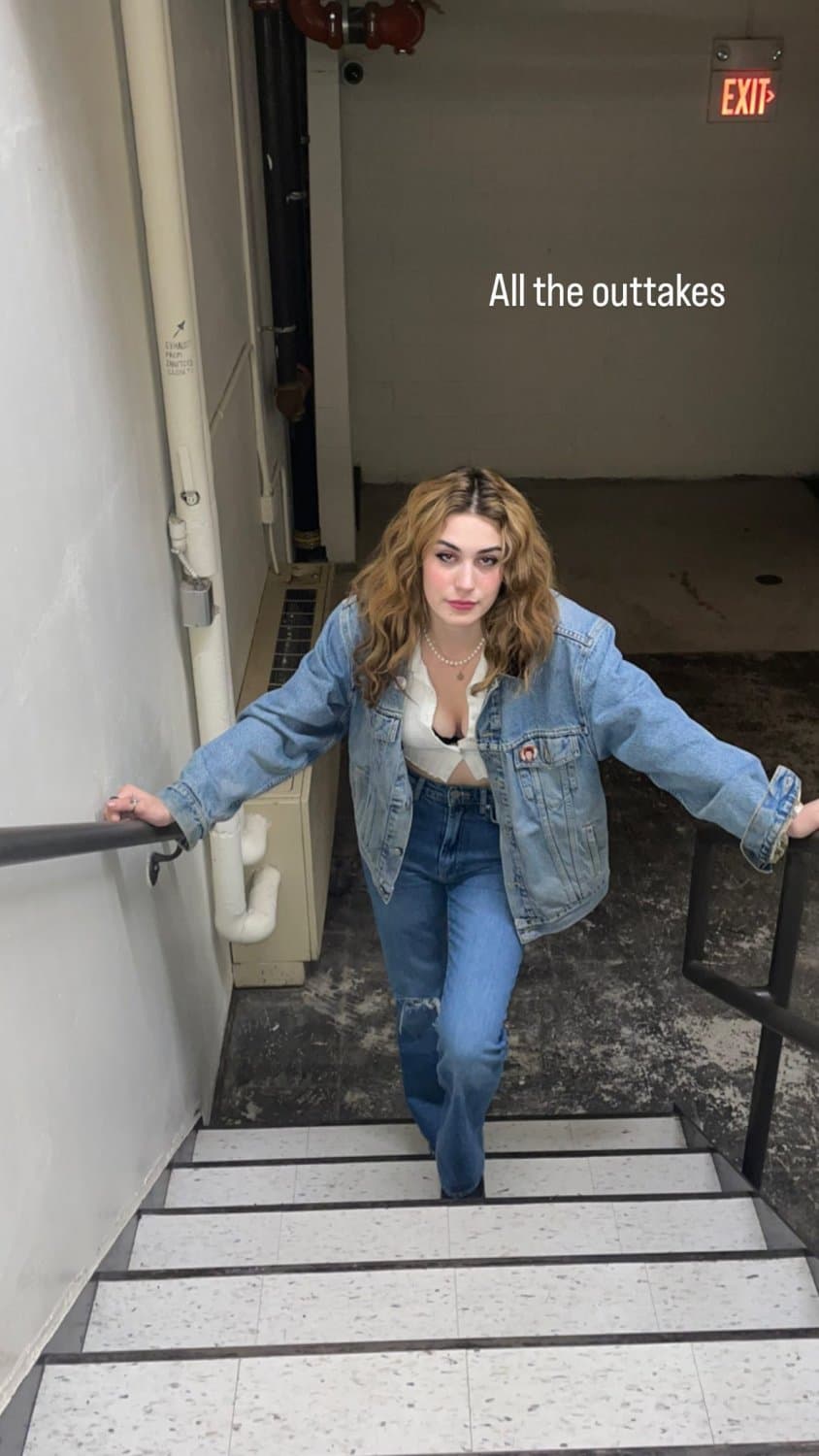 Blonde German slut with black pubes