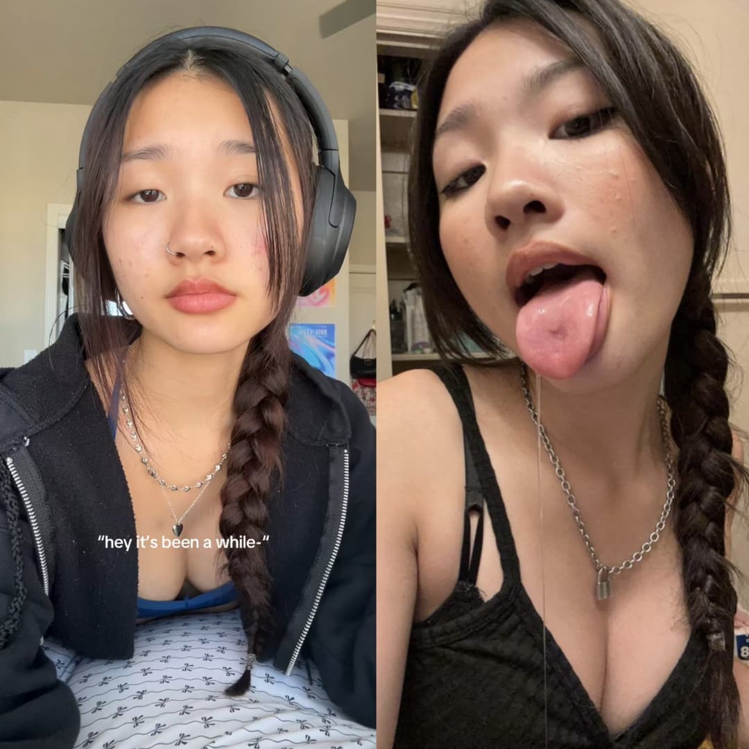 18 Year Old Asian Teen TikTok Slut. College Freshman Abg Got her sexy Ahegao face and nudes leaked