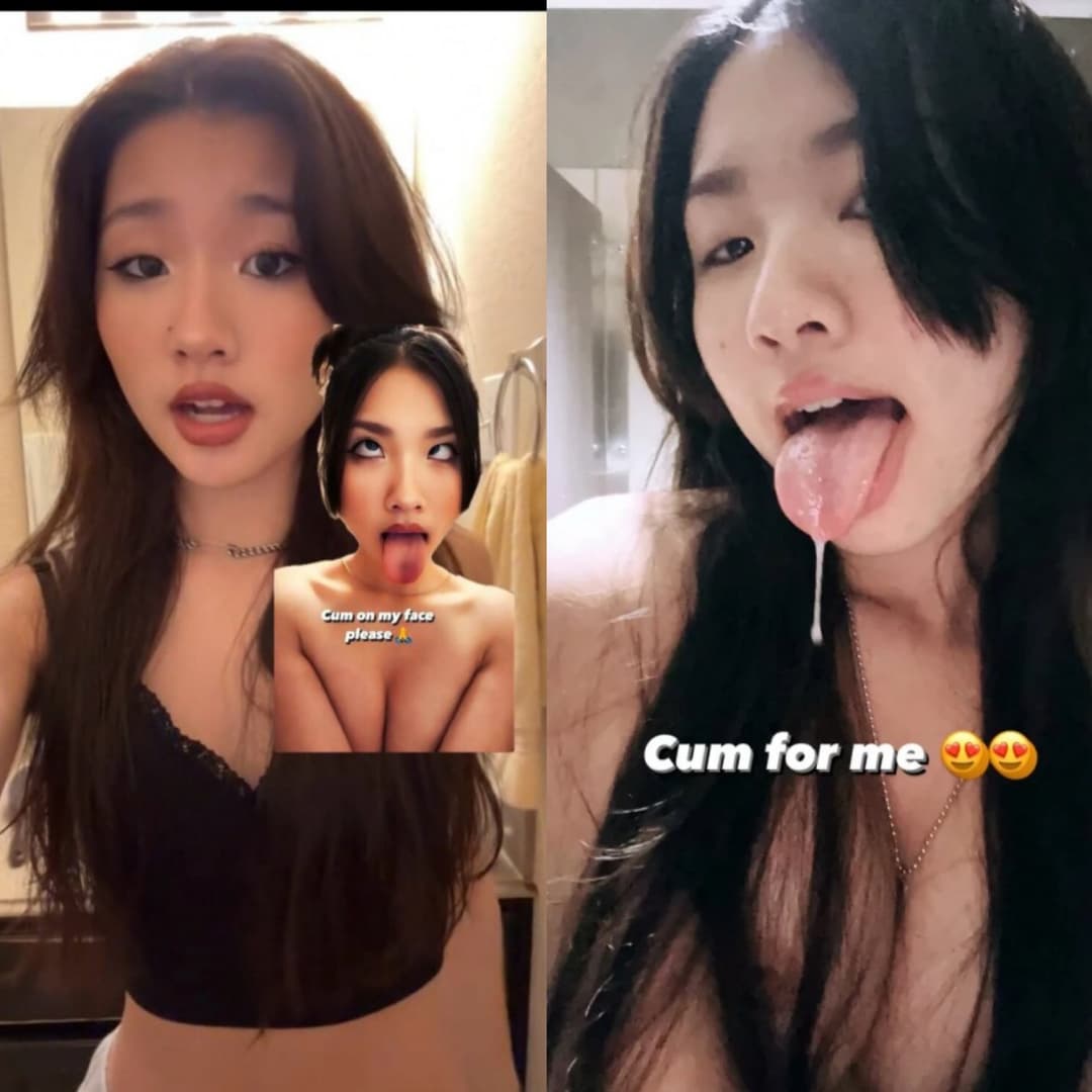 Abg Wide open mouth Asian teen cumslut!! She loves cum!