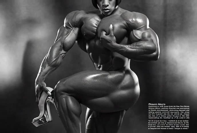 Bodybuilding strip at the women only club, she is the muscle dream of every girl