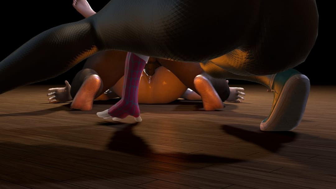 Gwen arrives too late to save her fellow hero Raven, from being bred “Jesus, he’s deep in there….”