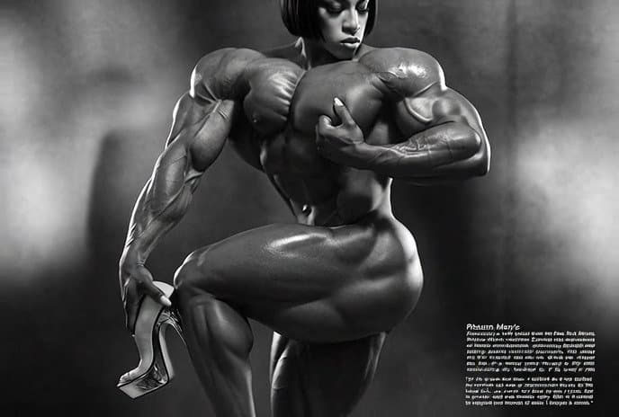 Bodybuilding strip at the women only club, she is the muscle dream of every girl