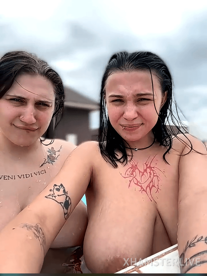 Huge Russian tits swimming pool