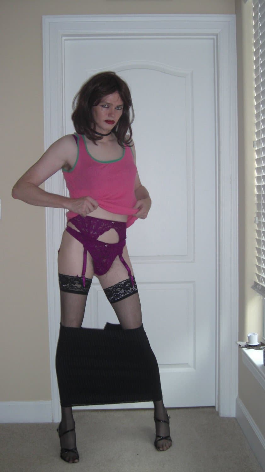 Cindy in Purple Garter