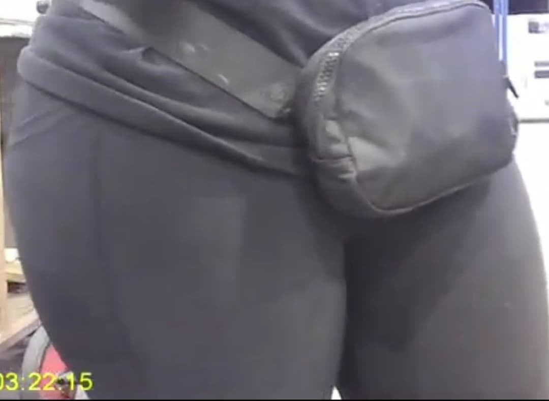 Thick German trying to hide her Fat Pussy Lips Cameltoe with Pouch